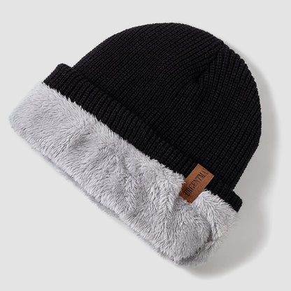 Slouchy Knit Beanie with Fleece Interior