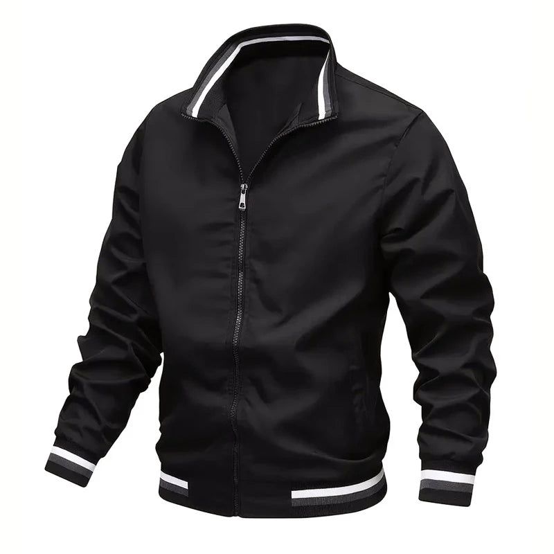 Stand-Collar Autumn Windbreaker Jacket for Men