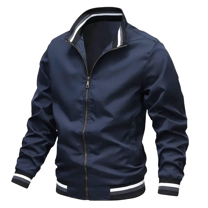 Stand-Collar Autumn Windbreaker Jacket for Men