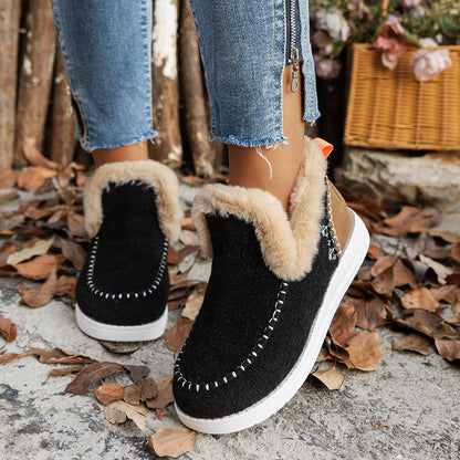 Women’s Cozy Slip-On Winter Boots with Fur Lining