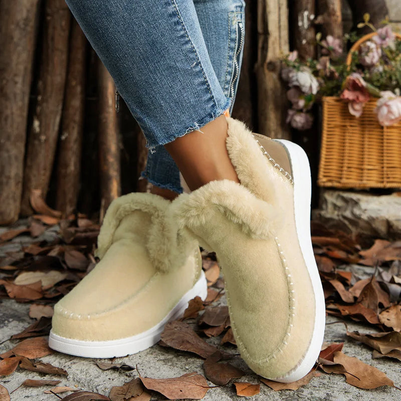 Women’s Cozy Slip-On Winter Boots with Fur Lining