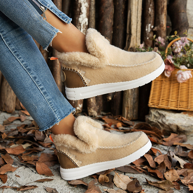 Women’s Cozy Slip-On Winter Boots with Fur Lining