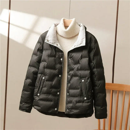 Women’s Short Quilted Jacket with Down Blend Filling
