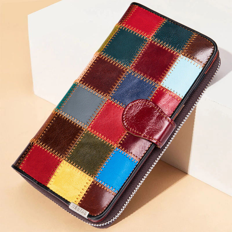 Emie-Daly Patchwork Genuine Leather Wallet