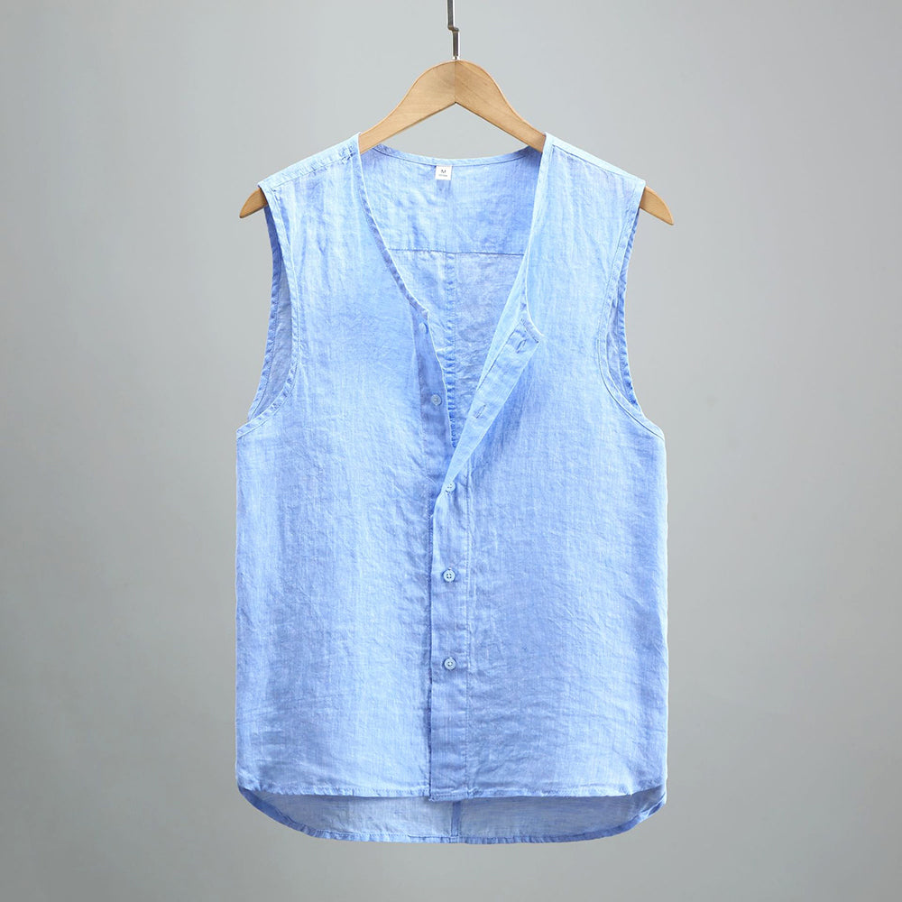 Jean Linen Summer Vest