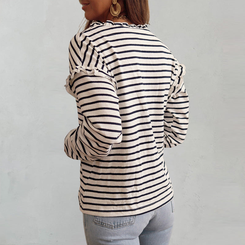 Olivia Striped Breezy Long-Sleeve Shirt