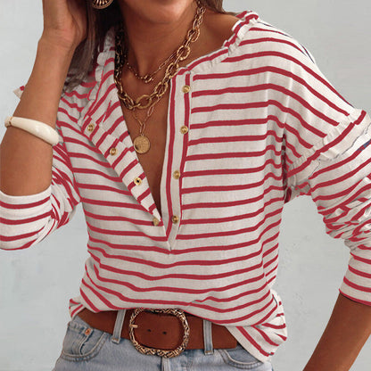 Olivia Striped Breezy Long-Sleeve Shirt