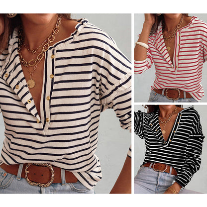 Olivia Striped Breezy Long-Sleeve Shirt