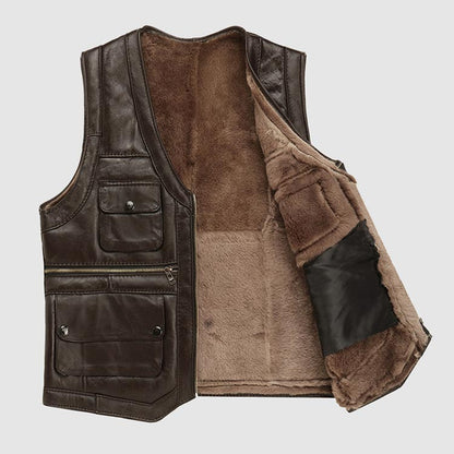 Taylor Sherpa Leather Vest