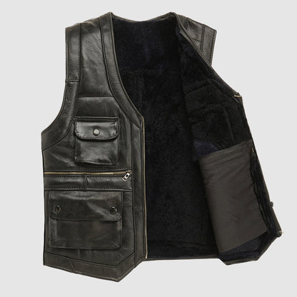 Taylor Sherpa Leather Vest