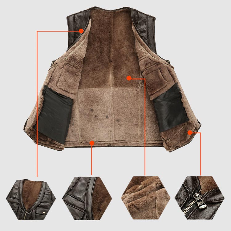 Taylor Sherpa Leather Vest